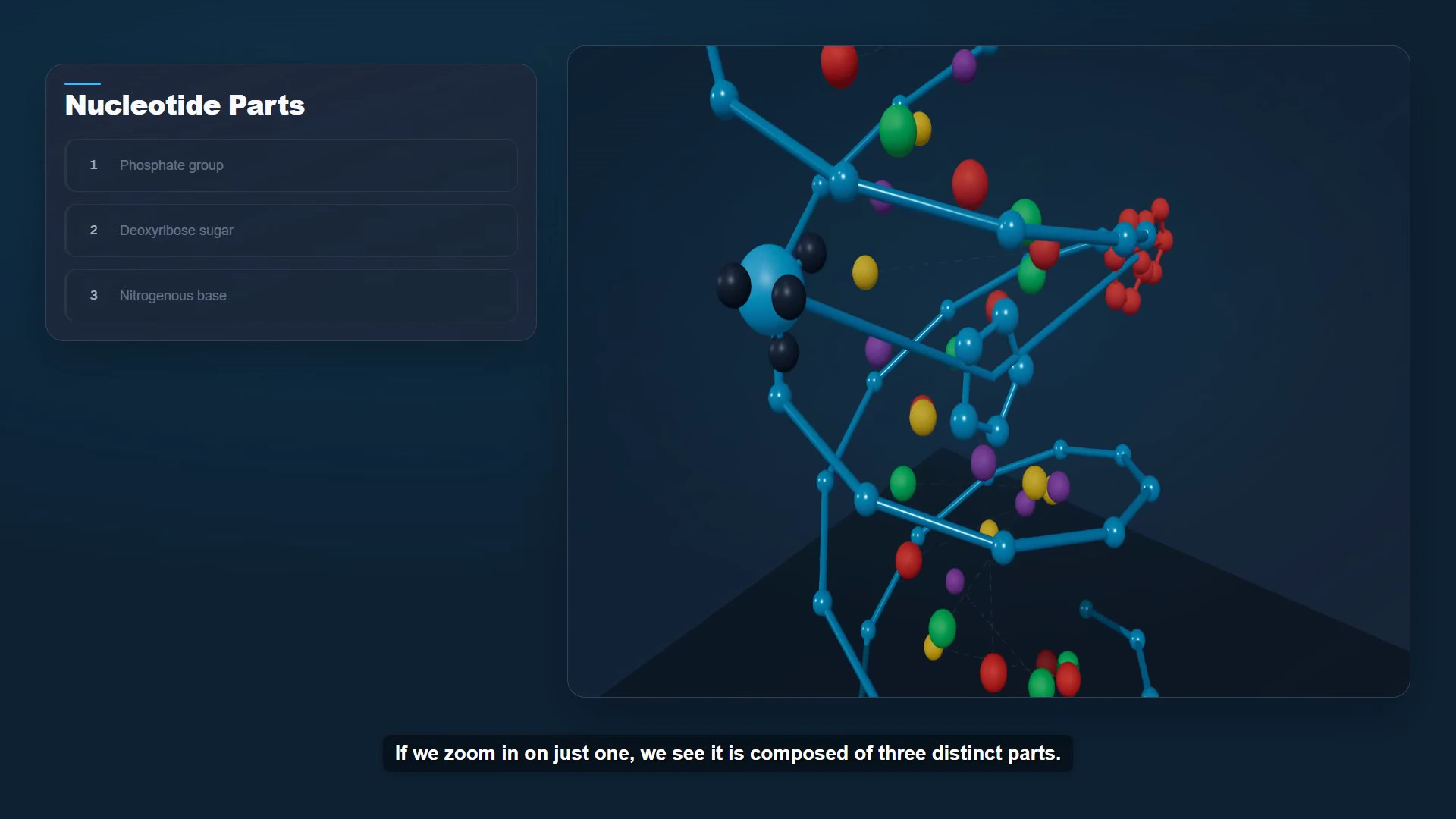 AI Video Course example showing DNA structure visualization