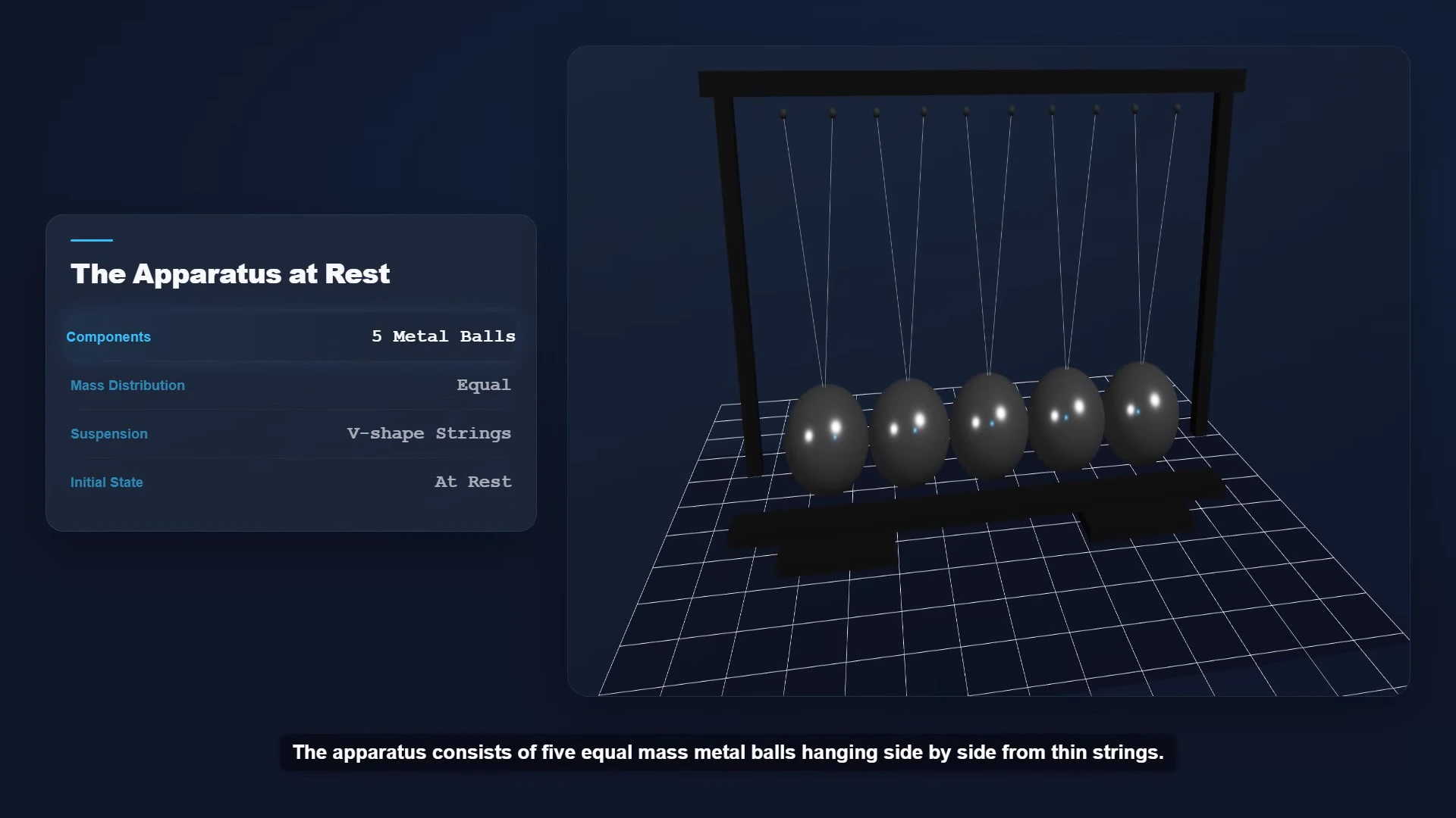 AI Video Course example of Newton's cradle physics demonstration
