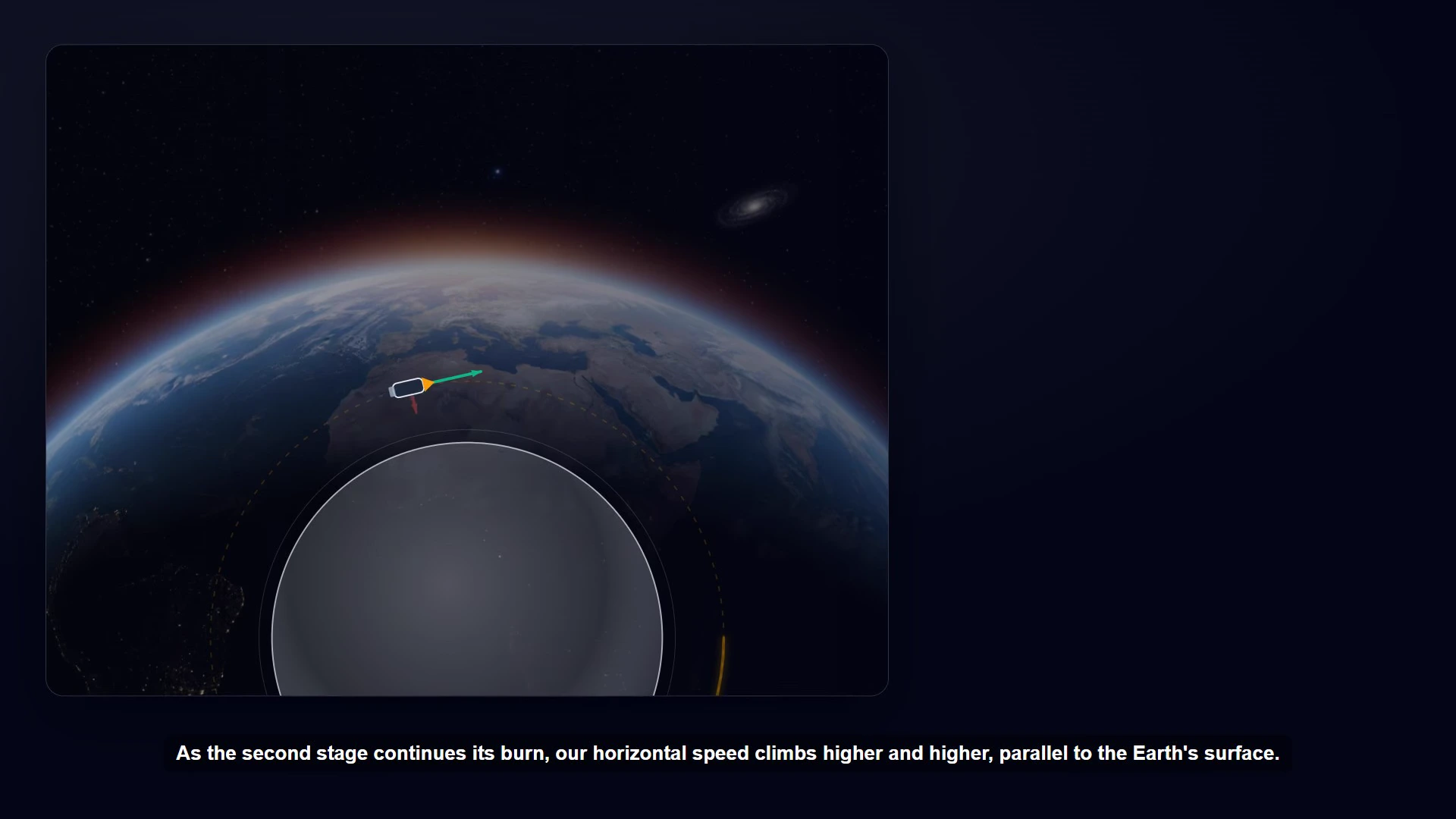 AI Video Course example showing rocket stage separation